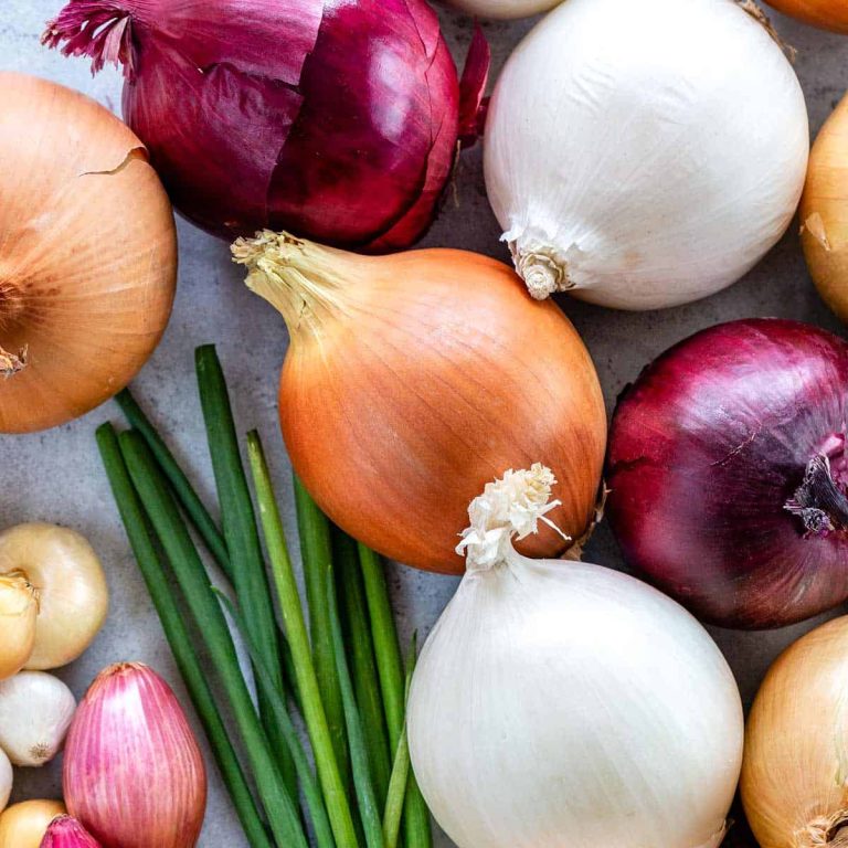 Cured Egyptian onions with the skins still bright